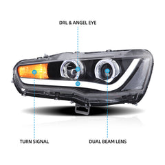 VLAND LED Headlights For Mitsubishi Lancer / EVO X 2008-2017