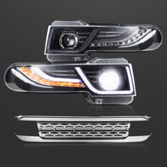 VLAND LED Headlights With Grille for Toyota FJ Cruiser 2006-2022 Land Rover Style