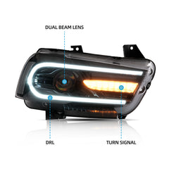 VLAND LED Headlights For Dodge Charger 2011-2014