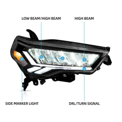 VLAND LED Headlights For Toyota 4Runner 2014-2024