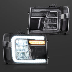 VLAND LED Reflection Bowl Headlights For 2007-2013 GMC Sierra 1500 2500HD 3500HD
