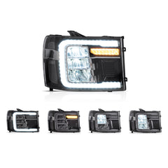 VLAND LED Reflection Bowl Headlights For 2007-2013 GMC Sierra 1500 2500HD 3500HD