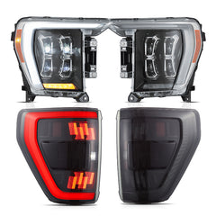 VLAND LED Dual-beam Headlight and Taillight Kit For Ford F150 2021 2022 2023