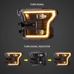 VLAND Headlights Assembly 2015-2017 For Ford F150 13th Headlights With Dual Beam Projector