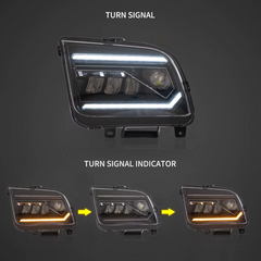VLAND LED Dual Beam Headlights For Ford Mustang 2005-2009