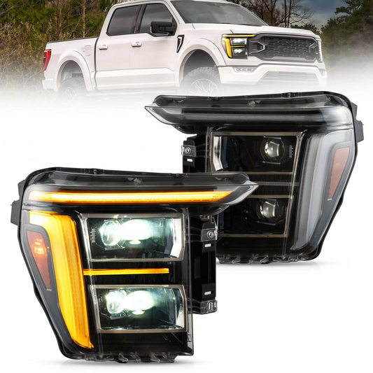Vland Full LED Headlights For 2021-2023 Ford F150 Headlamp With Amber/White DRL Options
