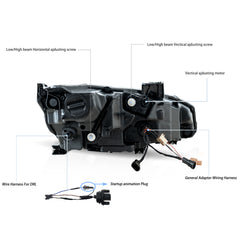 VLAND LED Reflection Bowl Headlights For Honda Civic 2016-2021