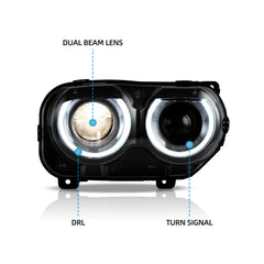 VLAND LED Headlights For Dodge Challenger 3th Gen 2015-2024