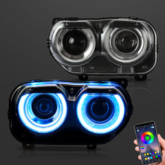 VLAND RGB DRL LED Headlights For Dodge Challenger 2015-2024
