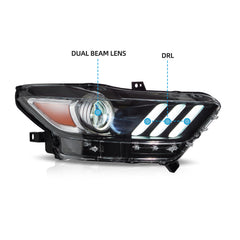 VLAND Headlights For 2015-2017 Ford Mustang (S550)