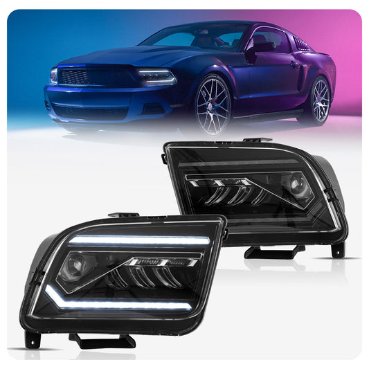 VLAND LED Dual Beam Headlights For Ford Mustang 2005-2009