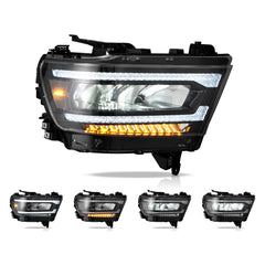 Vland LED Reflection Bowl Headlights Dodge Ram 1500 5th Gen (DT) 2019-2024