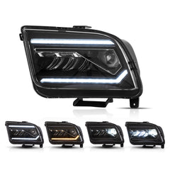 VLAND LED Dual Beam Headlights For Ford Mustang 2005-2009