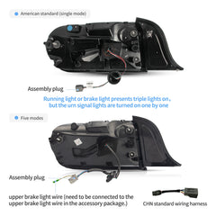 VLAND LED Taillights For 2015-2023 Ford Mustang S550 with 5 Modes turn signal