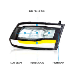 VLAND LED Headlights For 2009-2018 RAM 1500 2500 3500