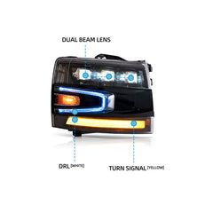 VLAND LED Headlights For Chevrolet Silverado 1500 2500HD 3500HD 2007-2013