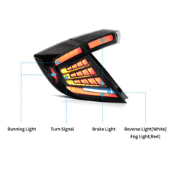 VLAND LED Taillights For 2016-2021 Honda Civic with start-up animation