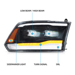 VLAND LED Headlights For Dodge RAM 1500 2500 3500 2009-2018