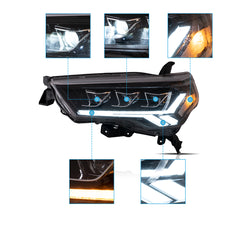 VLAND LED Projector Headlights 2014-2024 For Toyota 4Runner Assembly Sequential Turn Signal