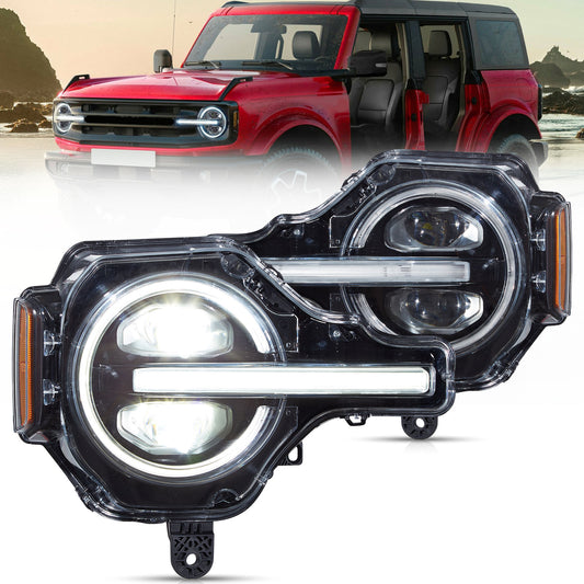 For Ford Bronco VLAND RGB LED Projector Headlights 2021-2026