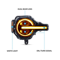 For Ford Bronco VLAND RGB LED Projector Headlights 2021-2026