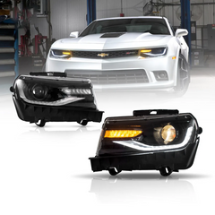 VLAND LED Headlights For Chevrolet Camaro 2014 2015 Dual Beam Projector Assembly
