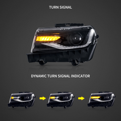 VLAND LED Headlights For Chevrolet Camaro 2014 2015 Dual Beam Projector Assembly
