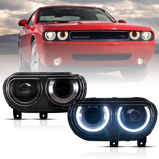 VLAND LED Halo Headlight And Taillight Kit For Dodge Challenger 2008-2014