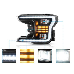 VLAND LED Dual Beam Headlights For Ford F150 2018-2020