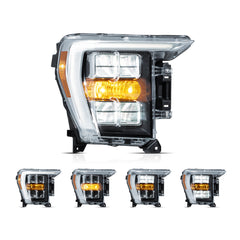 VLAND LED Reflection Bowl Headlights 2021-2024 Ford F150 14th Gen Assembly