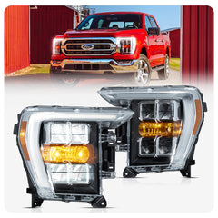 VLAND LED Reflection Bowl Headlights 2021-2024 Ford F150 14th Gen Assembly