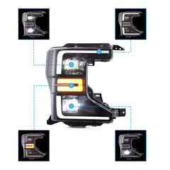 VLAND LED Headlights 2020-2022 For Ford F250 F350 F450 F550 Super Duty Halogen Models