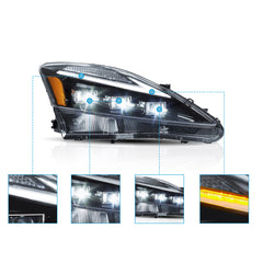 Vland Full LED Headlights For 2006-2013 Lexus IS250, IS350, ISF
