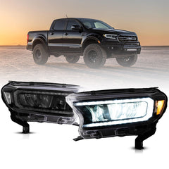 VLAND LED Reflection Bowl Headlights 2019-2023 For Ford Ranger With Sequential Indicators