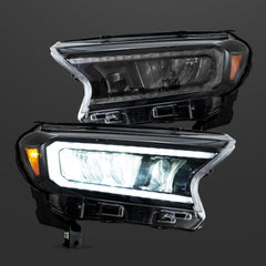 VLAND LED Reflection Bowl Headlights 2019-2023 For Ford Ranger With Sequential Indicators