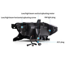 Vland For Toyota Tacoma 2016-2023 LED Reflection Bowl Headlights Assembly