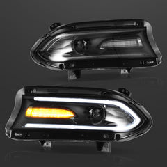 VLAND LED Projector Headlights 2015-2023 For Dodge Charger Dual Beam