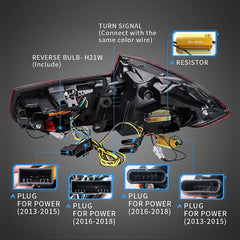 VLAND LED Tail Lights For 2012-2019 BMW 3 Series F30 With Sequential Amber Turn Signal