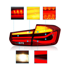 VLAND LED Tail Lights For 2012-2019 BMW 3 Series F30 With Sequential Amber Turn Signal