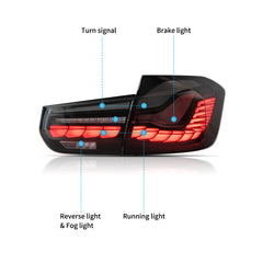 VLAND LED Tail Lights For 2012-2019 BMW 3-Series F30 F35 F80 with Sequential turn signal