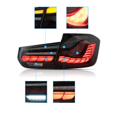 VLAND LED Tail Lights For 2012-2019 BMW 3-Series F30 F35 F80 with Sequential turn signal