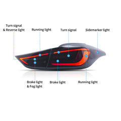 VLAND LED Tail Lights for Hyundai Elantra 2011-2016 With Sequential Turn Signal
