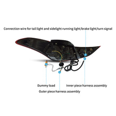 VLAND LED Tail Lights for Hyundai Elantra 2011-2016 With Sequential Turn Signal