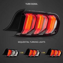 Vland 2015-2023 For Ford Mustang LED Taillights with Sequential Red Turn Signal(US Model)