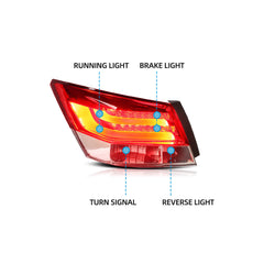 VLAND LED Tail Lights for Honda Accord 2008-2012 LED Rear Light [2PCS]