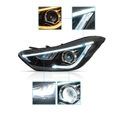 VLAND LED Headlights for Hyundai Elantra Sedan/Coupe 2011-2015