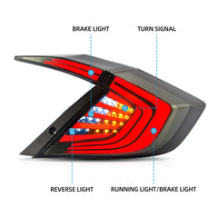 VLAND LED Tail Lights 2016-2018 For Honda Civic 10th Gen 4PCS