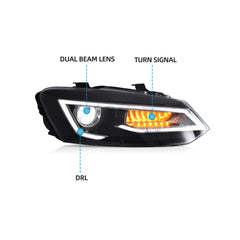 VLAND LED Headlights For Volkswagen Polo MK5 2009-2017