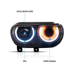 VLAND LED Headlights For Dodge Challenger 2008-2014