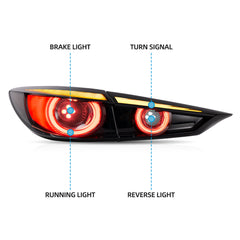 VLAND Full LED Tail Lights for Mazda 3 Axela Sedan 2014-2018